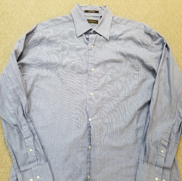 Joseph Abboud Blue Check Dress Shirt 16-34/35 - Picture 13 of 15